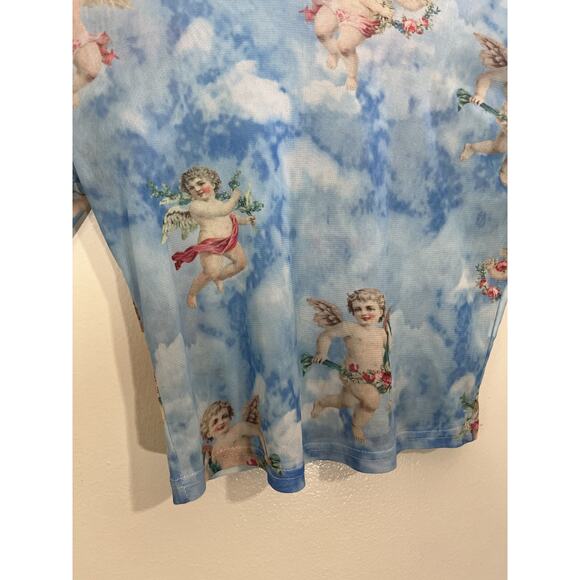 Y2K Angelcore Celestial Coquette Fairy Baddie Sheer Mesh Crop Top M Cherub Artsy - Picture 5 of 14